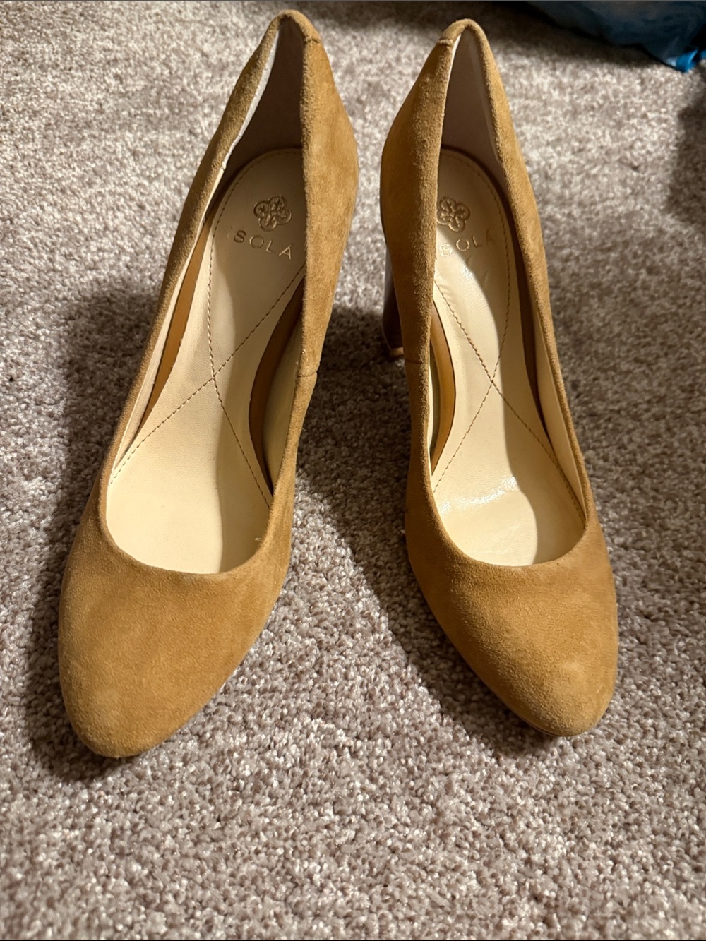 Isola Suede Pointed-Toe Pumps in Camel